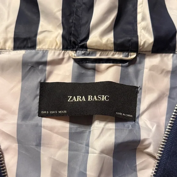 Zara Striped Raincoat with Yellow Accents - Picture 2 of 4